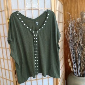 Women's Dark Olive Oversized Top